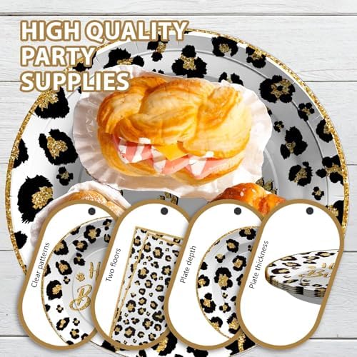 Grencian 96 Pcs Cheetah Print Birthday Party Decorations, Serves 24 - Image 6