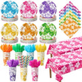 Vesici 452 Pcs Hawaiian Luau Party Decorations Tableware Set, Serves 50 by Vesici