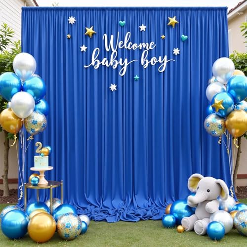 20ftx10ft Wrinkle Free Royal Blue Backdrop Curtains for Parties, 4 Panels Silky Polyester Photo Backdrop Drapes Back Drop Cloth for Wedding Birthday Photography Background - Image 7