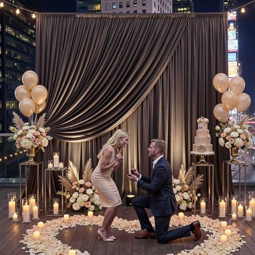 50x12 ft Brown Backdrop Curtains for Weddings, Birthdays and Photos - Image 6