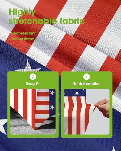 Pureegg Patriotic Decorations Spandex Tablecloth 6ft 2 Pack Patriotic - Image 3