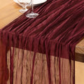 DeZerlor Burgundy Cheesecloth Table Runner 1 Pack Christmas Runner by DeZerlor