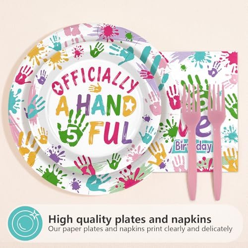 96Pcs Officially a Handful 5th Birthday Party Supplies Serves 24 - Image 5