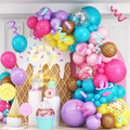 Rainbow Colorful Balloons Arch Ice Cream Birthday Donut Candy Decorations by Isndare
