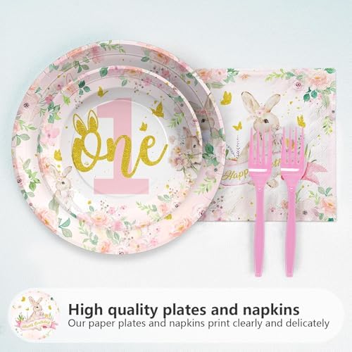 Grencian 96 Pcs Some Bunny is One Decorations Serves 24 - Image 2