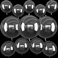 12PCS Clear Round Foil Balloons 22" 15" 10" Large Bubble Balloons by vibzox