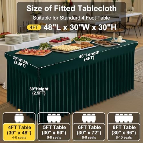 Smiry Spandex Elastic Fitted Table Cloth Skirt for 4FT Rectangle Table - Image 4