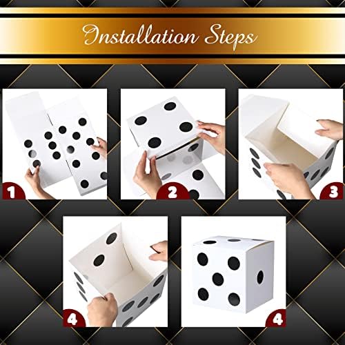 Ctosree 12 Pcs Large Casino Dice Box Casino Party Decor, White - Image 3