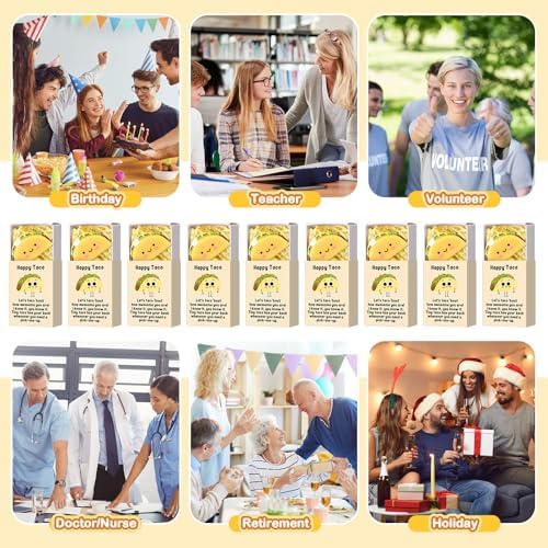 12 Sets Positive Gifts Taco Mexican Party Favors with Boxes - Image 6