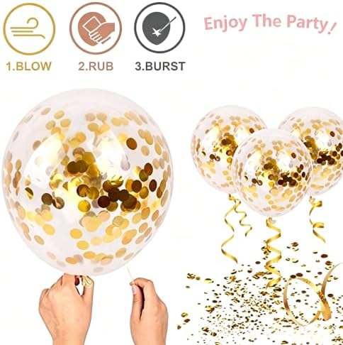 Hiquaty Black and Gold Balloons,50pcs 12 Inch Black White Gold Balloons - Image 4