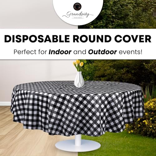 Grandipity Plastic Table Cloth Disposable 12 Pack 84" Round Gingham - Image 5
