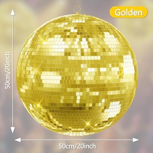 20 inch Disco Ball Large Mirror Ball for Party Decor, Hanging Disco Balls Decoration for Wedding, Events, Disco Party, Stage Props DJ Dance Club, Reflects Light, Large Music Birthday Decor - Image 2