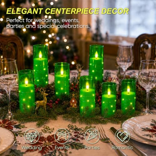 Raycare 7 Pack Flameless Battery Operated Pillar Candles with Remote Timer - Image 2