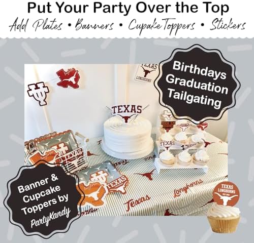 University of Texas Longhorns Party Decorations with Plates & Napkins 37 Pc - Image 6