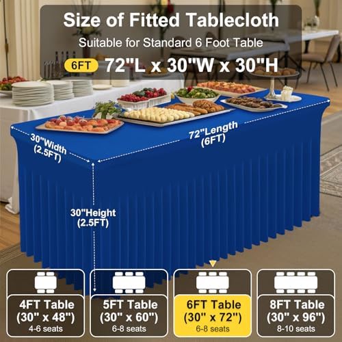 Smiry Spandex Elastic Fitted Table Cloth Skirt for 6FT Rectangle Table - Image 6