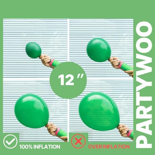 PartyWoo Green Balloons 66pcs 12 Inch Lime Emerald Hunter Forest Balloons - Image 6