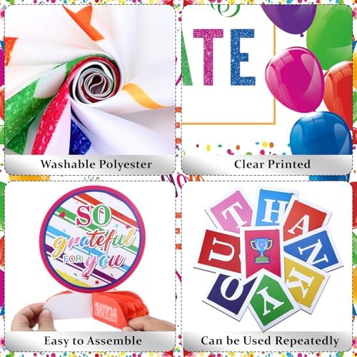 We Appreciate You Decorations Colorful Thank You for All You Do Banner Honeycomb Centerpieces Hanging Swirls for Employee Appreciation Gifts Pastor Teacher Doctor Labor Day Retirement Party Decor - Image 6