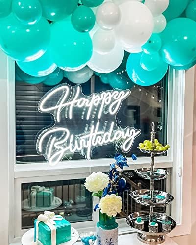 Teal Blue Silver Balloons, 50Pcs 12Inch Teal and Silver Balloons Turquoise Blue White Silver Confetti Latex Balloons for Birthday Baby Shower Party Decorations - Image 4