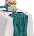 Teal 10FT Cheesecloth Table Runner Boho Gauze Fabric Table Runner Rustic Sheer Runner for Wedding Bridal Baby Shower Birthday Party Boho Table Decor（1 Pack Teal） by JALANCY