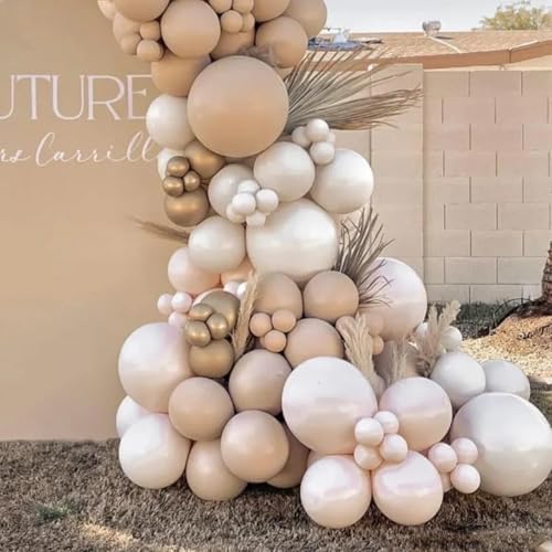Voircoloria 130pcs White Sand Balloons Garland Arch Kit, 18 12 10 5 Inch - Image 4