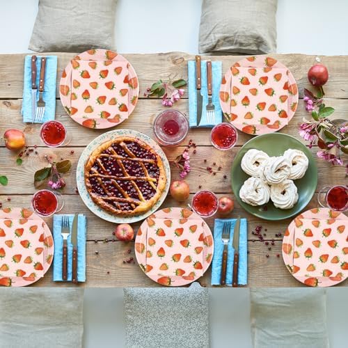 40PCS Strawberry Birthday Paper Plates and Napkins Party Set - Image 7