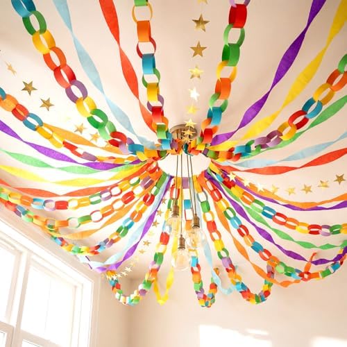 TaoBary Rainbow Party Decorations 600 Sheet Paper Chain, Vibrant, Same Size - Image 6