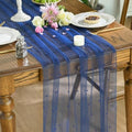 Artoid Mode Pearl Dark Bule Gauze Table Runner 59x120 Inch Home Decor by ArtoidMode
