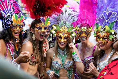 56PCS Mardi Gras Masks Bulk Set: Party Decorations Carnival Favors(Paper) - Image 2