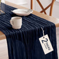 Pureegg 2 Pack Cheesecloth Table Runner 120 Inch Navy Blue by Pureegg