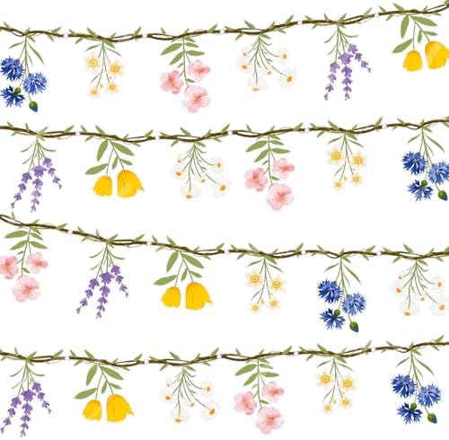 JIAYIQI Wildflower Garland, 4PCS 7.9FT Floral Banner for Garden Party Decor by JIAYIQI