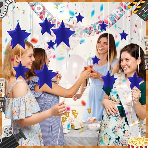 70 Pcs Blue Star Centerpieces for Movie Night Party Decorations 3D 2025 Graduation Table Decor 3 Sizes 8" 5" 3" Red Carpet Film Show Theme Birthday Party Back to School Table Decor Independent Day - Image 7