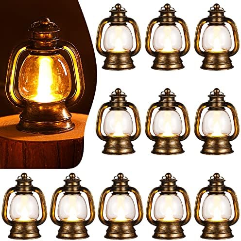 Ferraycle 24 Pcs Mini Lanterns 4 Inch Retro Gold Lamp Table Centerpieces by Ferraycle