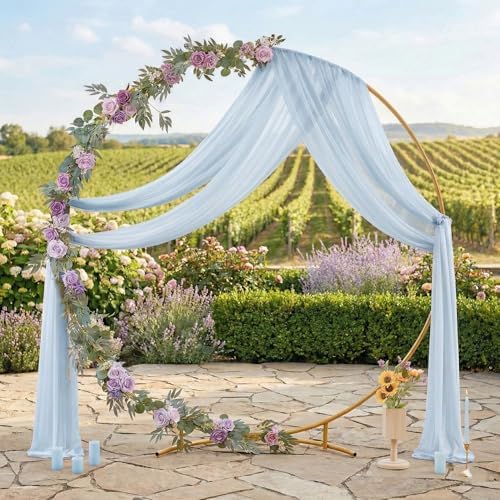 Pack of 2 Wedding Arch Drape Panel Fabric 30" x 40ft - Baby Blue - Image 3
