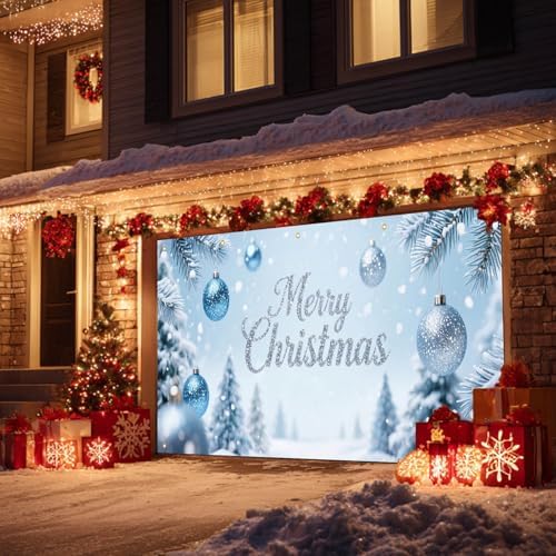 HOMETITUTE Ornaments Snow Trees Christmas Garage Cover 13x6ft - Image 4