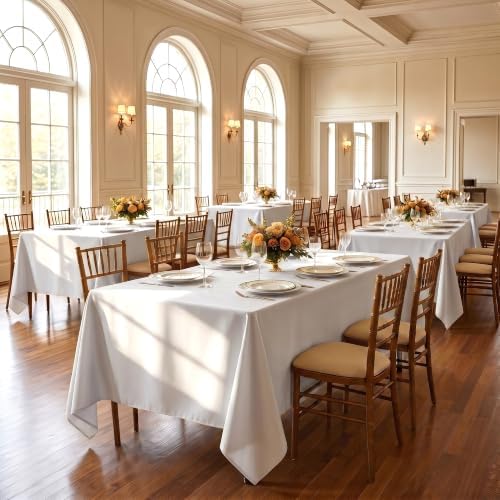 Fitable 6 Pack Rectangle Tablecloths, 70 x 108 Inch, Whitre - Image 2