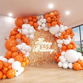 Orange and White Balloon Arch Kit, ADOINBY 140Pcs White and Orange Balloons Confetti Balloon 18 12 10 5 Inch Different Size Balloons for Baby Shower Halloween Birthday Anniversary Party Decoration by ADOINBY