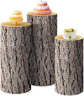 SaitiMade Set of 3 - Wood Cylinder Pedestal Stand Covers by SaitiMade
