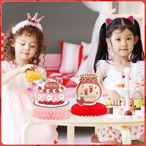 9 PCS Strawberry Baby Shower Party Decorations - Image 6