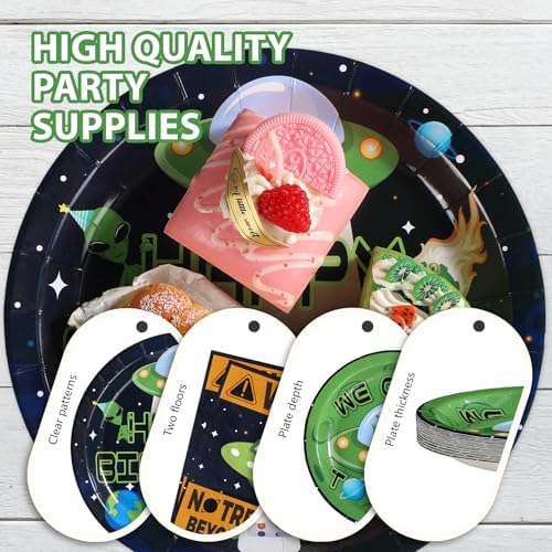 96Pcs Aliens Birthday Party Supplies for Boys Serves 24 - Image 6