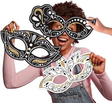 Big Dot of Happiness Masquerade - Mask Decorations - Venetian Mask Party Large Photo Props - 3 Pc by BigDotofHappiness