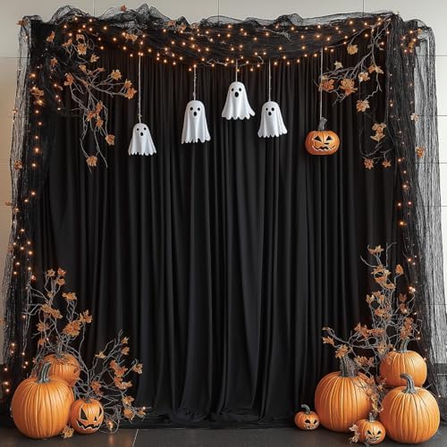 40x10FT Black Backdrop Curtains for Wedding Parties, Wrinkle Free Photo Backdrop Curtains for Wedding Birthday Party Baby Shower, Fabric Drape with Rod Pockets 5ft x 10ft, 8 Panels - Image 7