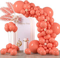 Voircoloria 130pcs Coral Red Balloons Garland Arch Kit, 18 12 10 5 Inch by Voircoloria