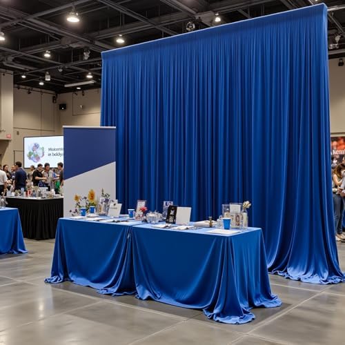 Royal Blue Backdrop Curtain - 10x10FT Back Drop Curtains for Parties Wrinkle-Free Soft Polyester Backdrop Wedding Decoration Photoground Backdrop Stain-Resistant for Back Drop Stand, 2 Panels - Image 6