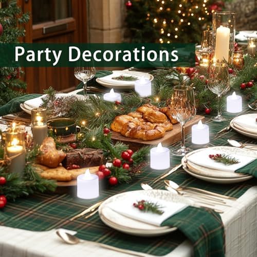 LANKER 24 Pack Flameless Led Tea Lights Candles, Steady Cool White Candles (White) - Image 5