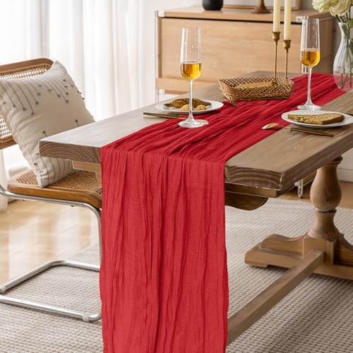 6 Pack Cheesecloth Table Runner 10Ft Christmas Gauze Boho Table Runners for Wedding Decor Bridal Shower Decorations Baby Shower Party(35" x 120") - Image 3