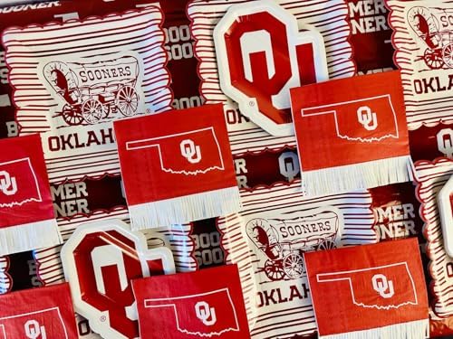 Oklahoma Graduation Decorations OU Sooners Party Supplies Plates 37 Pc - Image 2