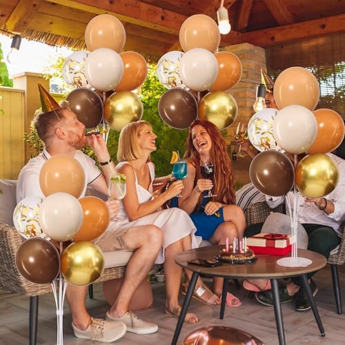 4 Sets Brown Balloons Stand for Table, Fall Party Decorations - Image 2