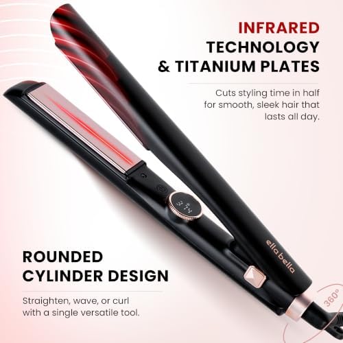 ELLA BELLA® Slimline Hair Straightener with Infrared, 2-in-1 Curling - Image 6