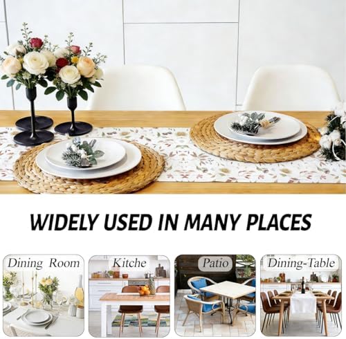Floral Leaves Flower Table Runner, Wild Flowers and Leaves Seasonal Decor - Image 5