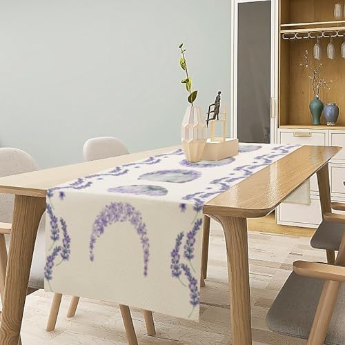 Moon Phase Floral Table Runner Boho Watercolor Moon Flowers Seasonal Spring Autumn Natural Dinner Runner for Farmhouse Kitchen Dining Table Holiday Party Decoration 13"x90" - Image 2